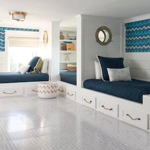 Concentric Removable Peel and Stick Temporary Decorative Vinyl  Floor Decal Stickers Tile
