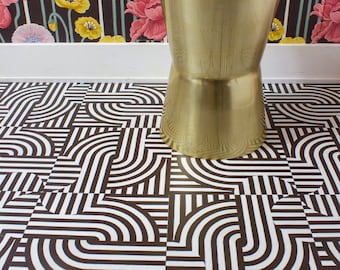 Vogue Removable Peel and Stick Temporary Decorative Vinyl Floor Decal, Stickers, Tile