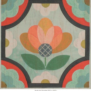 SAMPLE - Blossom Removable Peel and Stick Temporary Decorative Vinyl Floor Decal Sticker Tile