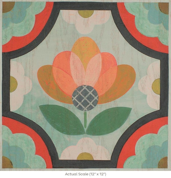 Sample Blossom Removable Peel And Stick Temporary Decorative Vinyl Floor Decal Sticker Tile