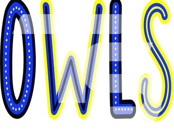 Owls 83 SVG PNG Sublimation Graphic Pick your Team Colors
