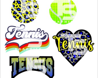 Tennis Clip Art Bundle 2 SVG Graphics