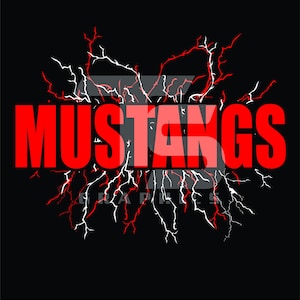 Mustangs 85 SVG PNG Sublimation Lightning Graphic Pick your Team Colors