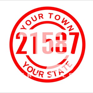 Custom Zip Code Circle SVG Graphic