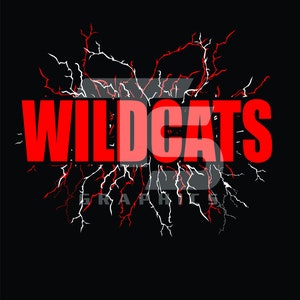 Wildcats 85 SVG PNG Sublimation Lightning Graphic Pick your Team Colors