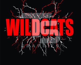Wildcats 85 SVG PNG Sublimation Lightning Graphic Pick your Team Colors