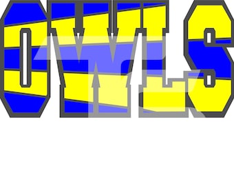 Owls 17 SVG PNG Sublimation Graphic Pick your Team Colors