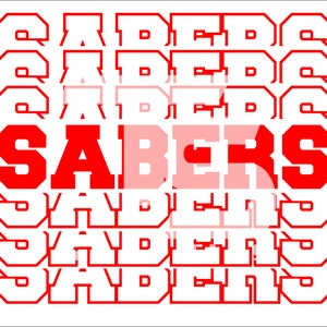 Sabers 5 Split Logo SVG Graphic