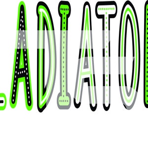 Gladiator 83 SVG PNG Sublimation Graphic Pick your Team Colors