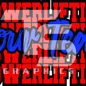 Custom 82 Powerlifting SVG PNG Sublimation Graphic Pick your Team Colors