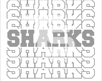 Sharks 5 Split Logo Graphic