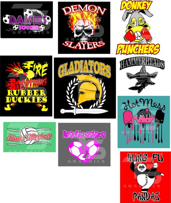 Team Names Vector Bundle 2 Etsy