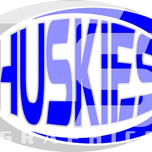 Huskies 7 Oval SVG Graphic