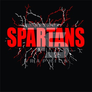 Spartans 85 SVG PNG Sublimation Blitz Grafik Wählen Sie Ihre Teamfarben