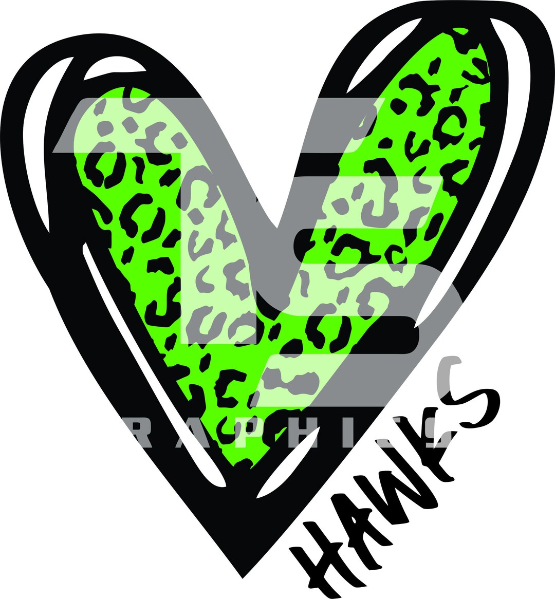 Hawks 80 Animal Print Heart SVG Graphic - Etsy