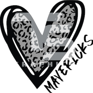 Mavericks 80 Animal Print Heart SVG  PNG Sublimation Graphic Pick your Team Colors