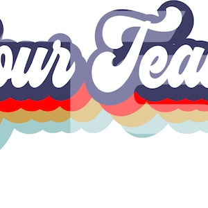 Nome della squadra con script retrò personalizzato con grafica SVG Shadow