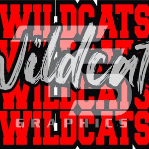 Wildcats 82 SVG PNG Sublimation Graphic Pick your Team Colors