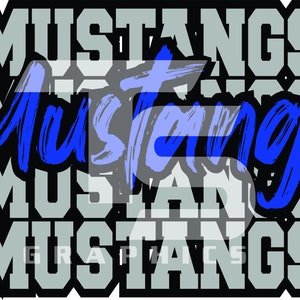 Mustangs 82 SVG PNG Sublimation Graphic Pick your Team Colors