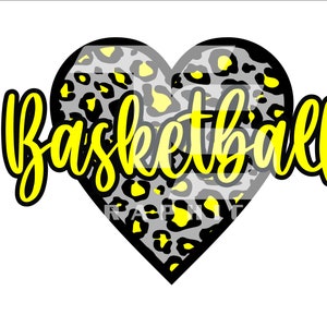 Basketball 77 Animal Print Heart SVG PNG Sublimation Graphic Pick your Team Colors