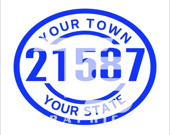 Custom Zip Code Oval SVG Graphic