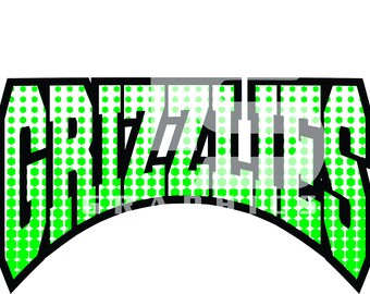 Grizzlies 75 Halftone SVG PNG Sublimation Graphic Pick your Team Colors