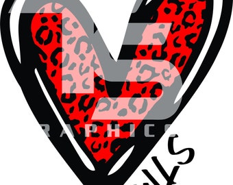 Owls 80 Animal Print Heart SVG  PNG Sublimation Graphic Pick your Team Colors
