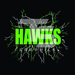 Hawks 85 SVG PNG Sublimation Lightning Graphic Pick your Team Colors