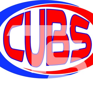Cubs 7 Oval SVG Graphic