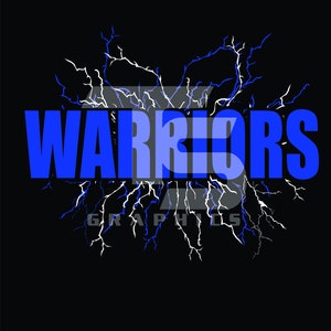 Warriors 85 SVG PNG Sublimation Lightning Graphic Pick your Team Colors