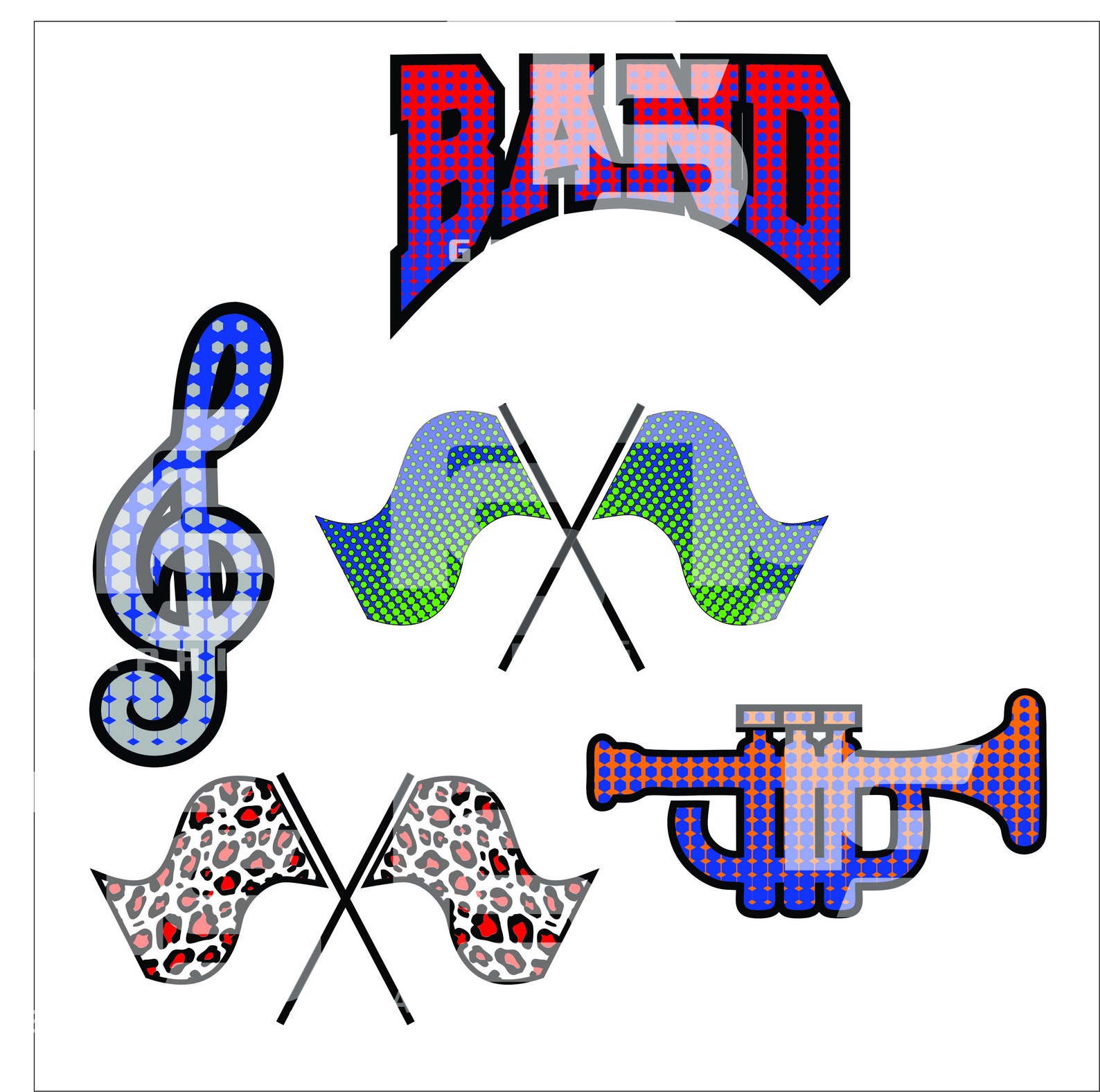 Band Clipart Bundle 1 SVG Graphics - Etsy