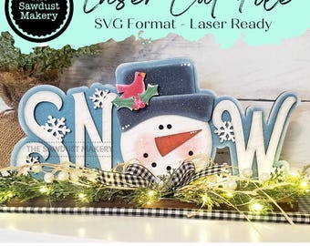 Snow Standing Snowman Shelf Sitter SVG | Snowman laser cut file  Let it Snow | Glowforge | Snowman | Snowbird | Cardinal | Winter SVG