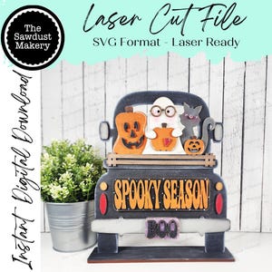 Module complémentaire pour camion de ferme interchangeable SVG | Camion 12" et 24" SVG | Camion Spooky Season | Halloween | Camion interchangeable SVG
