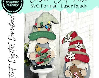 Add-on Interchangeable Gnome SVG File | Christmas Add-on | Laser Cut File | Christmas Gnome SVG File | SVG | Gnome | Gnome Shelf Sitter