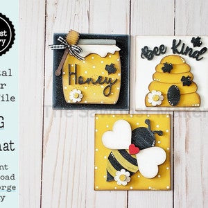 Bundle de panneaux interchangeables Bee Fichier SVG laser | Fichier découpé au laser | Cadre de ferme interchangeable | Échelle d'appui | Enseignes laser abeille