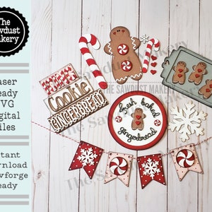 Fresh Baked Gingerbread SVG File | Laser Cut File | Glowforge | Gingerbread Cookie | Christmas | Candy Cane | Gingerbread Laser Cut File