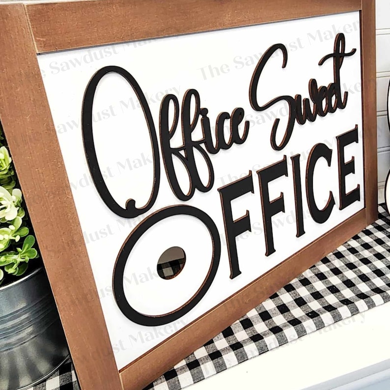 Interchangeable Office Sweet Office Sign Frame Bundle SVG | Laser Cut ...