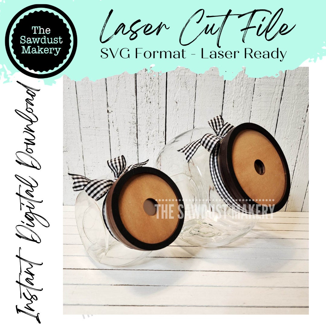 Candy Jar Cookie Jar Lid Interchangeable Frame SVG File | Laser Cut ...