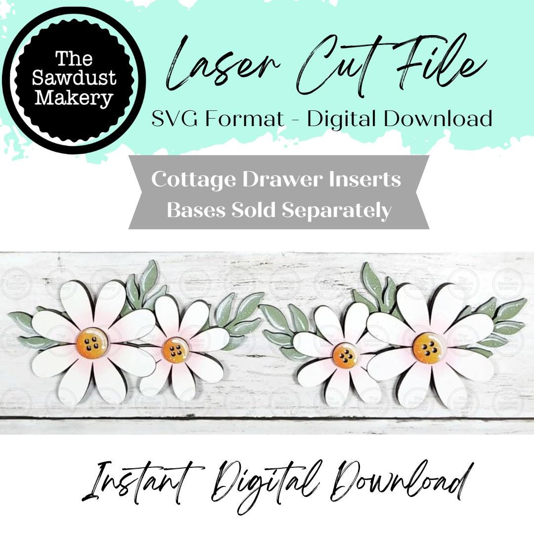 Daisy Cottage Drawer Insert SVG | Laser Cut File | Cottage Drawer Shelf ...