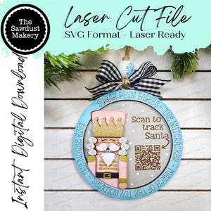 Enfeite de Natal Quebra-Nozes Papai Noel Rastreador SVG Arquivo | Arquivo de Corte a Laser | Enfeite de Natal Papai Noel SVG | Enfeite SVG | Enfeite Laser Quebra-Nozes Svg