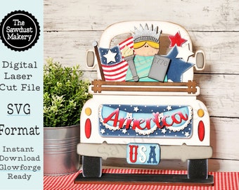 Add-on for Interchangeable Farmhouse Truck SVG | 12" and 24" Truck SVG | 4th of July Truck | Lady Liberty Truck Interchangeable SVG