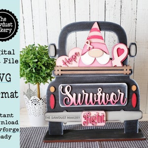 Add-on for Interchangeable Farmhouse Truck SVG | 12&quot; and 24&quot; Truck SVG | Cancer Truck | Cancer Survivor  |  Interchangeable SVG