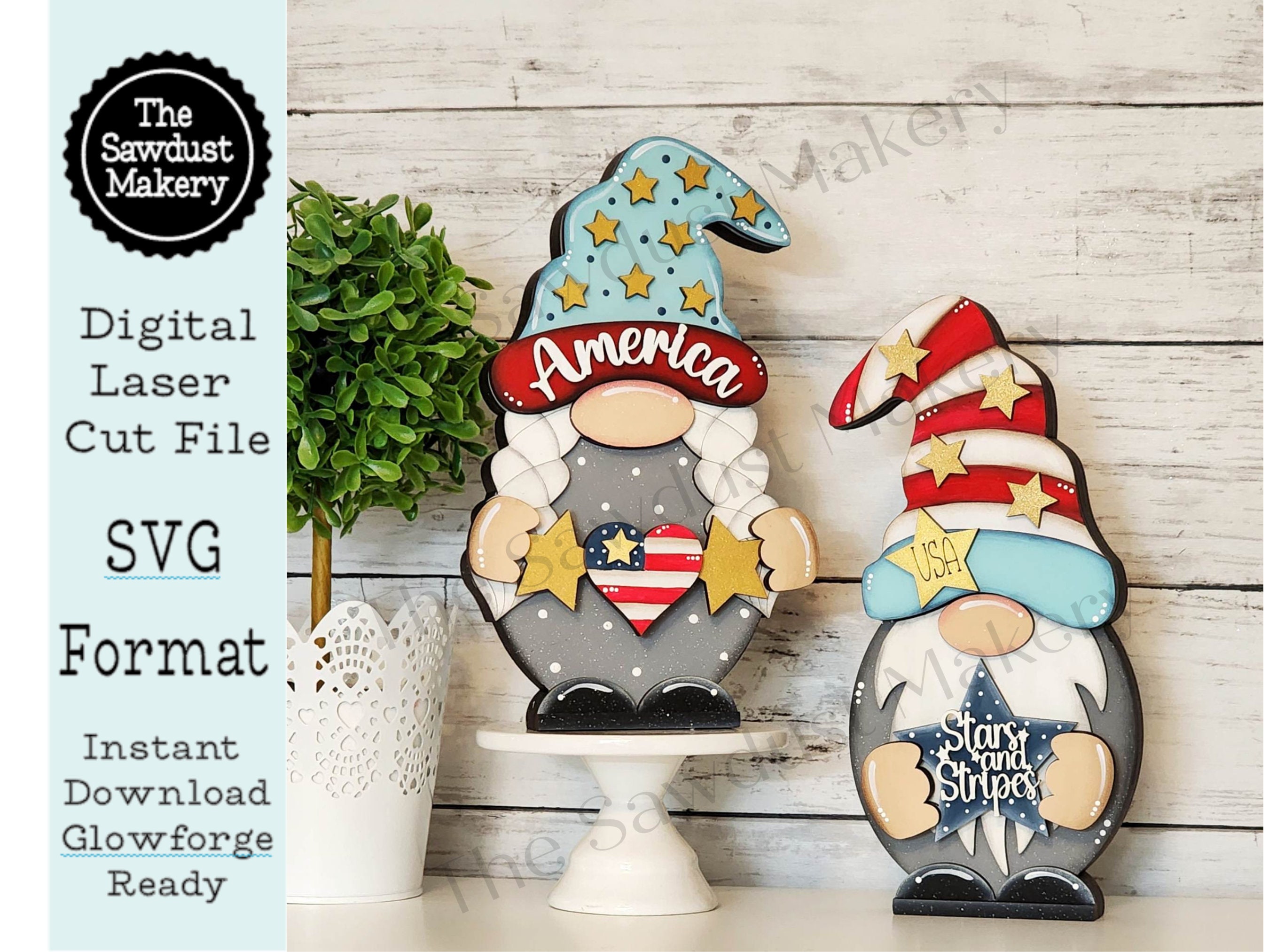 Add-on Interchangeable Gnome SVG File | Patriotic USA Add - on | Laser ...
