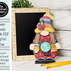 Girl Teacher Gnome SVG File  | Laser Cut File | Glowforge | Teacher Gnome SVG File | SVG | School | Gnome Shelf Sitter | Teacher Gifts