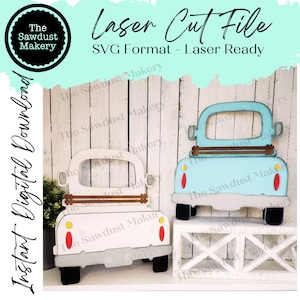 Farmhouse Truck Box SVG  | Interchangeable Farmhouse Truck Starter | 12&quot; Truck SVG | Laser Cut File | Interchangeable Truck SVG