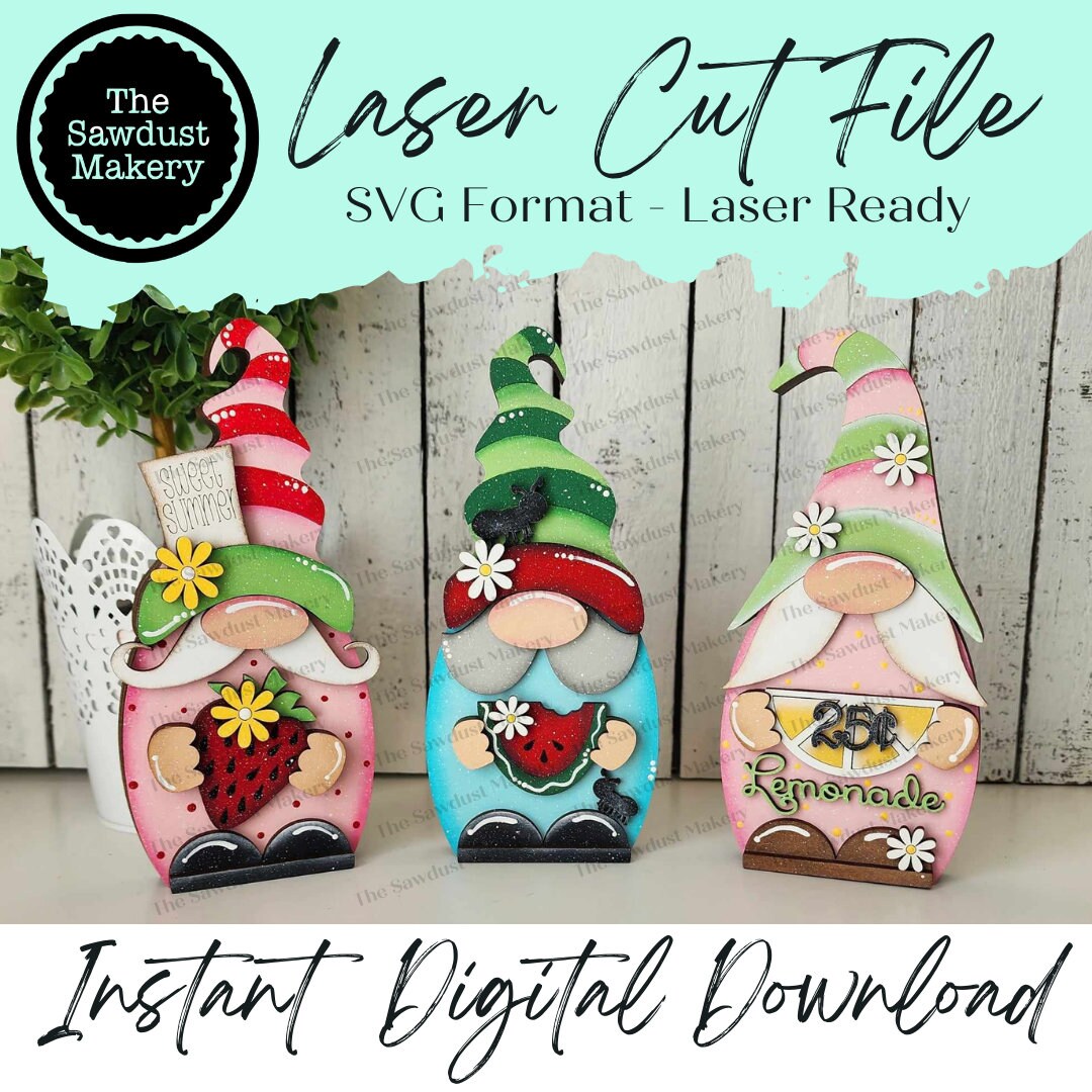 Gnome Mini Shelf Sitter Bundle #2 SVG File | Laser SVG Cut File ...