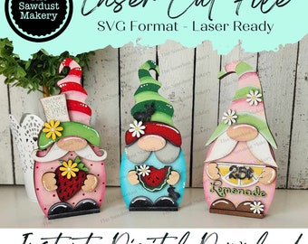 Gnome Mini Shelf Sitter Bundle #2 Plik SVG | Plik do cięcia laserowego SVG | Glowforge | Gnome SVG Plik do cięcia laserowego | Gnome Shelf Sitter svg
