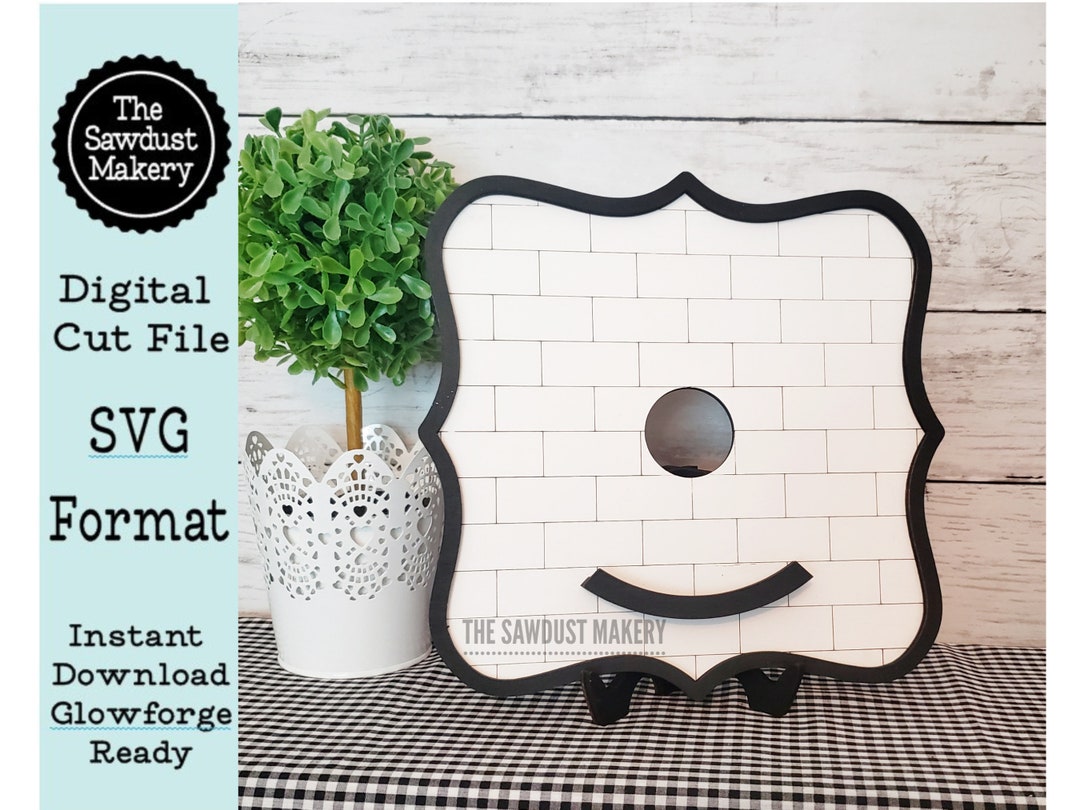 6" Round Interchangeable Sign Holder SVG | Subway Frame SVG | Laser Cut ...