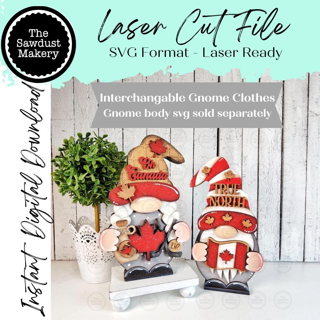 Add-on Interchangeable Gnome SVG File | Canada Gnome Add - on | Laser ...