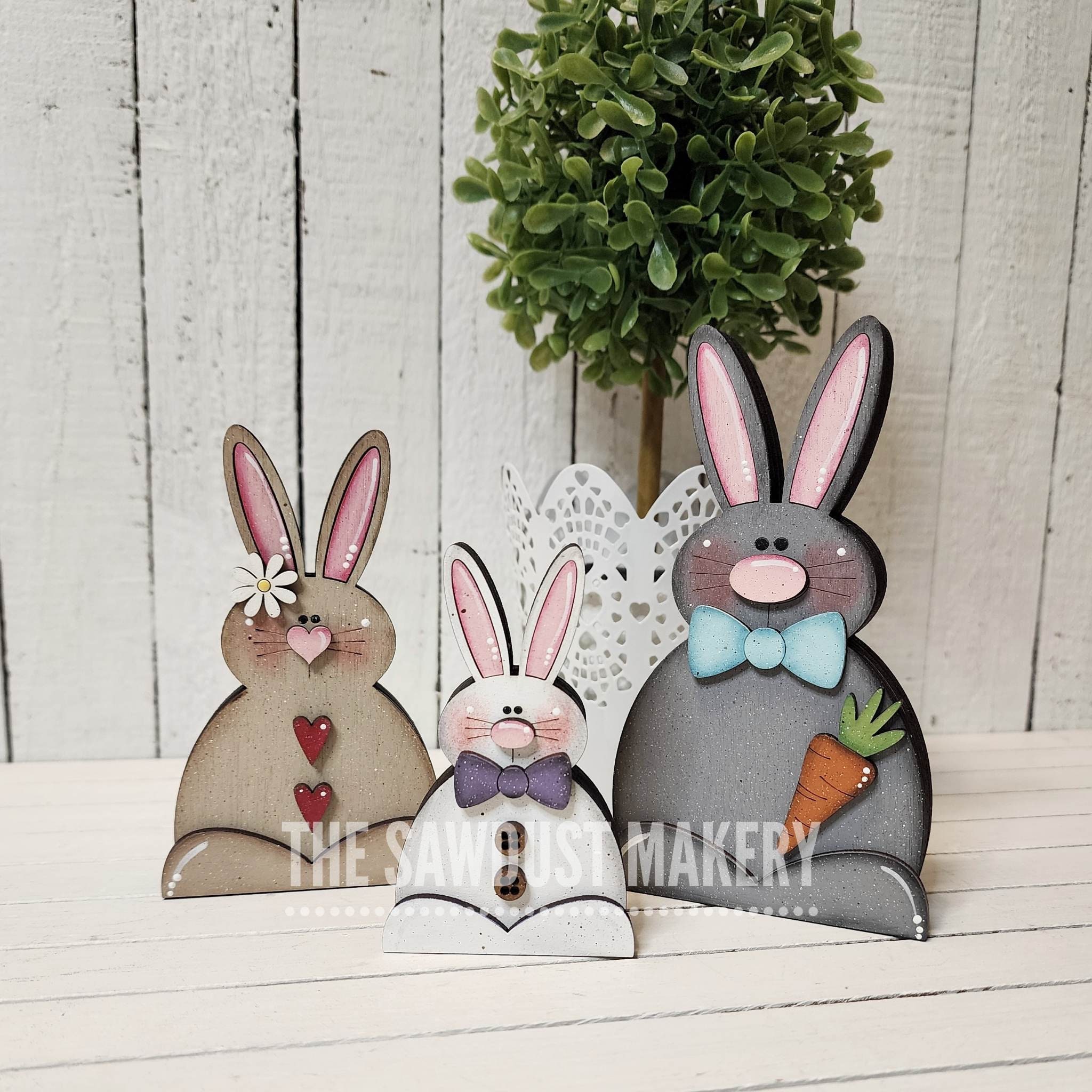 Easter Bunny Trio SVG File | Laser Cut File | Glowforge | Easter ...